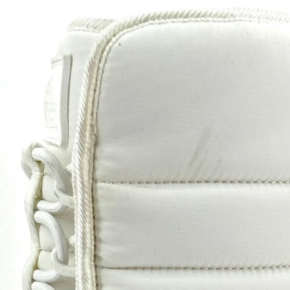 Kizik Juno Womens White Hands Free Winter Puffer Boots High Top Fleece Lined Gum